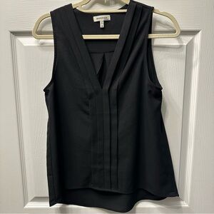 Monteau Black Sleeveless Pleated Blouse